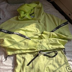 DKNY Neon Lime Green Hoodie & Jogger Set